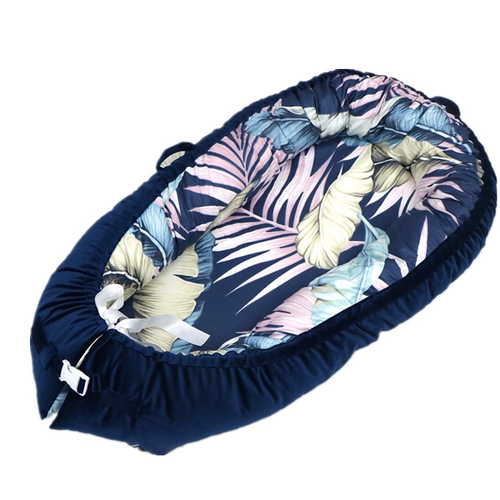 Abreeze Baby Bassinet for Bed Banana Leaf Baby Lounger Breathable & Hypoallergenic Co-Sleeping Baby Bed - 100% Cotton Portable Crib for Bedroom/Travel 0-24Month