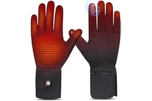 SAVIOR HEAT Heated Glove Liners for Men Women, Rechargeable Battery Electric Heated Gloves, Winter Warm Glove Liners, Thin Gloves Riding Ski Snowboarding Hiking Cycling Hand Warmers