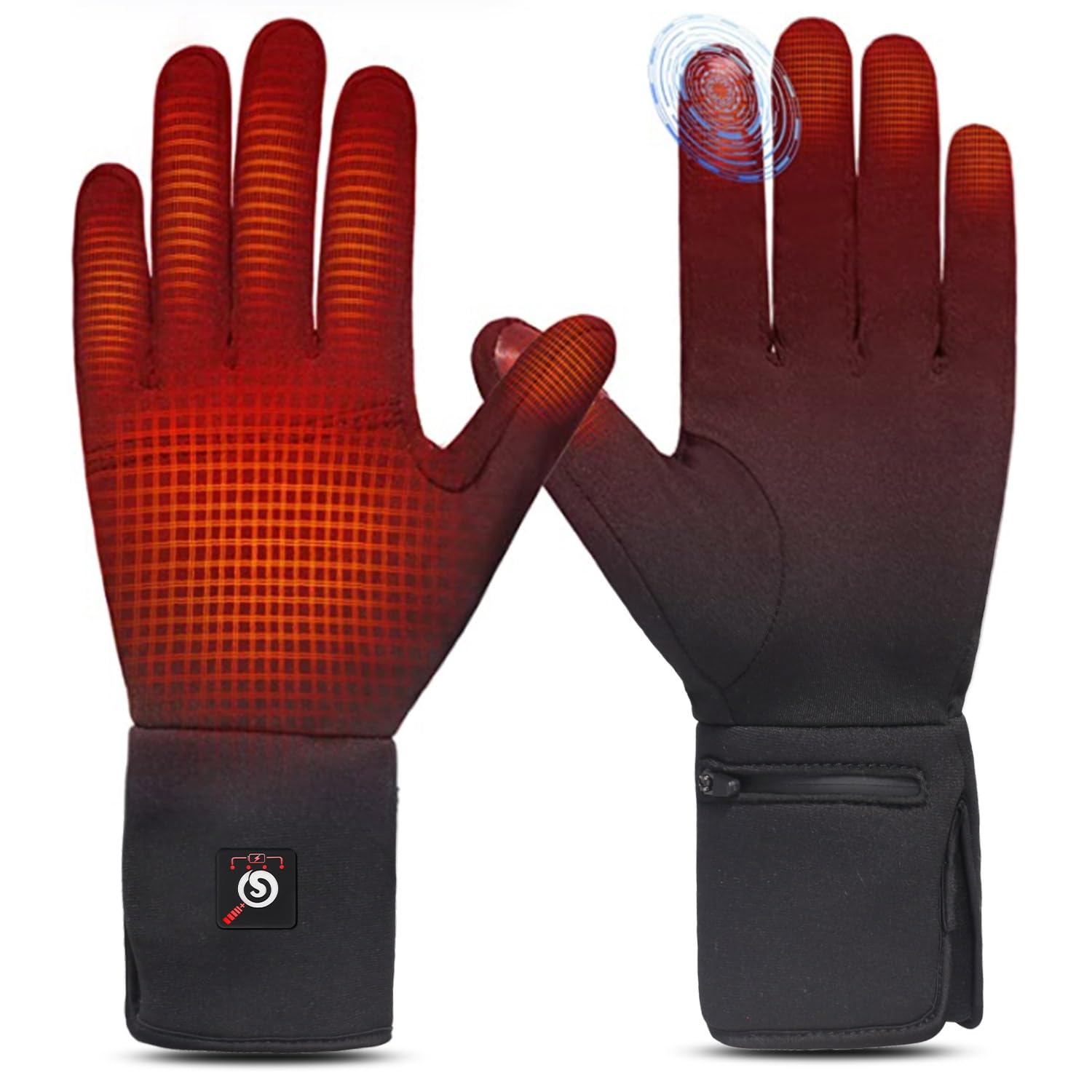 Rechargeable Heated Glove Liners - Battery Powered Warm Gloves For Skiing & Winter Activities