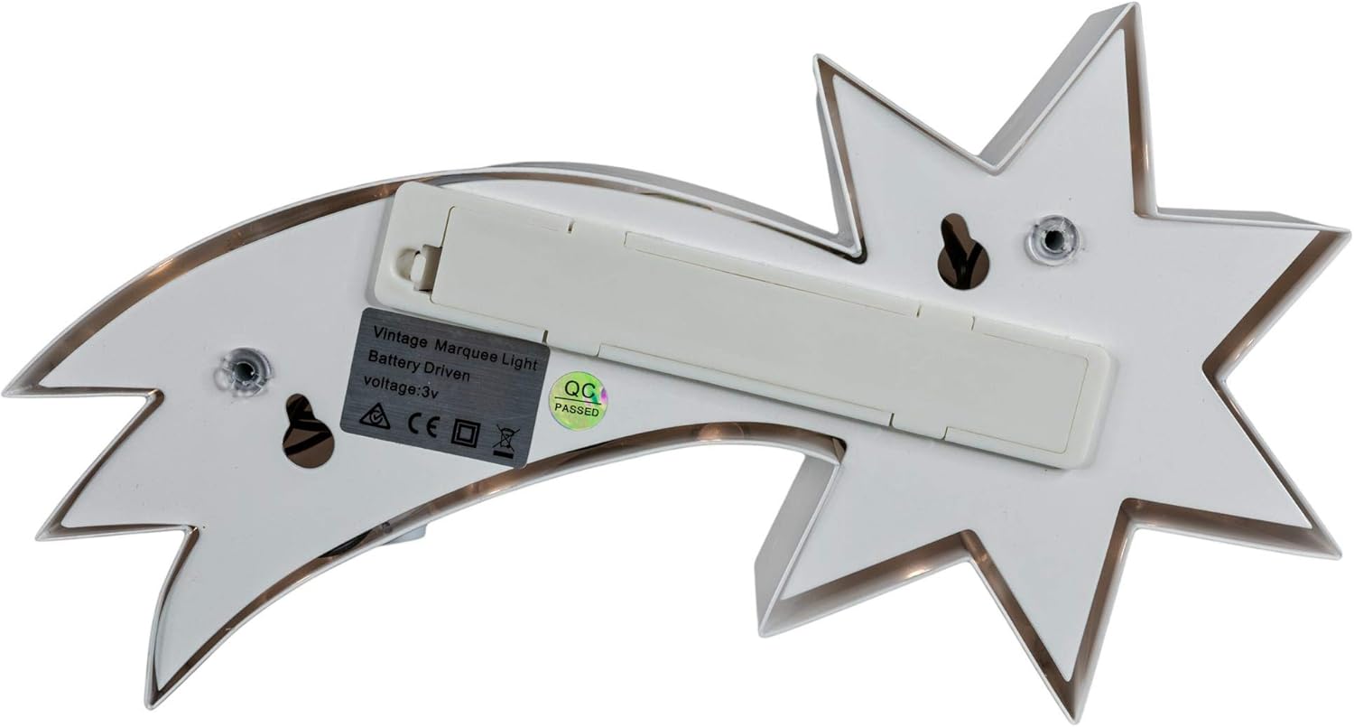 Stella Di Natale A Batteria.Marquee Lights Stella Cadente Shooting Star Stella Di Natale Con Illuminazione A Led In S Batteria Alimentata In Metallo Verniciato A Polvere Ifgf Org Au