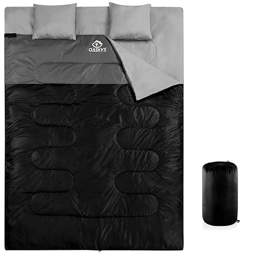 oaskys Double Sleeping Bag for Adults with Pillows Queen Size