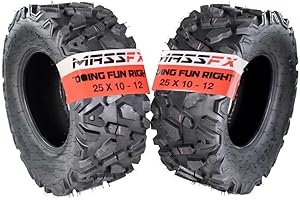 2 Rear 25x10-12 KT MASSFX TIRE SET ATV TIRES 6 PLY 25" 25x10x12