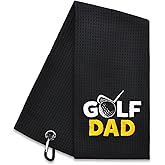 Hafhue Golf Dad Embroidered Golf Towel, Dad Golf Towel, Golf Accessories for Men, Golf Gift for Dad, Birthday for Dad Grandpa Golf Fan, Retirement Gift for Dad
