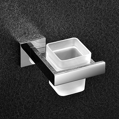 Leyden Wall Mounted Modern Tumbler Holder Chrome Finish Stainless Steel Material Toothbrush Holder
