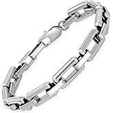 LUCKY2+7 Bracelets for Men,Black Stainless Steel for Men Bracelets,Trendy Paperclip Short Bracelets Gifts for Husband Father Friends