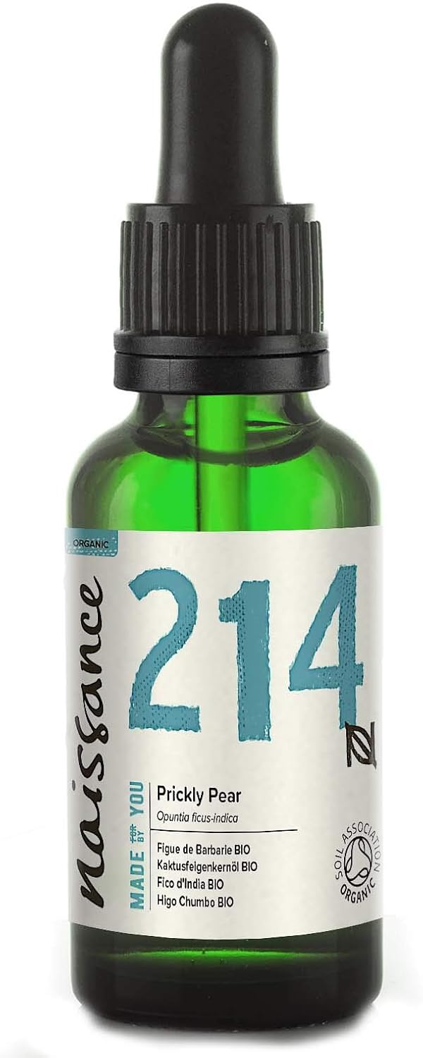 Naissance Organic Prickly Pear Oil (Barbary Fig Seed Oil) 30ml, Pure, Natural, Certified Organic, Cold Pressed, Vegan