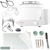 Bosch Universal Plus Stand Mixer with NutriMill Baker's Pack Accessory Bundle including Bowl Scraper, Cookie, and Cake Paddles