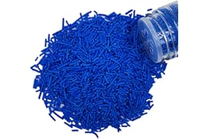 Homankit Blue Jimmies Sprinkles Edible Sprinkle Candy Soft Jimmies Toppings for Ice Cream, Cupcake, Cake, Cookie, Dessert Decorating 2.75 Ounces