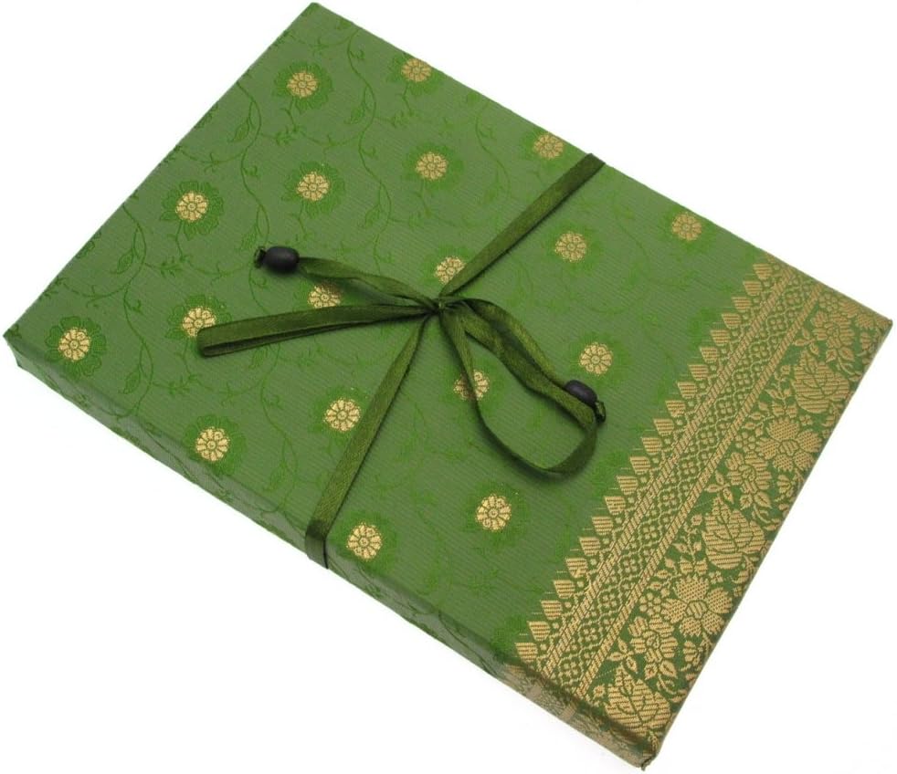 Sari Fabric Writing Set, Green