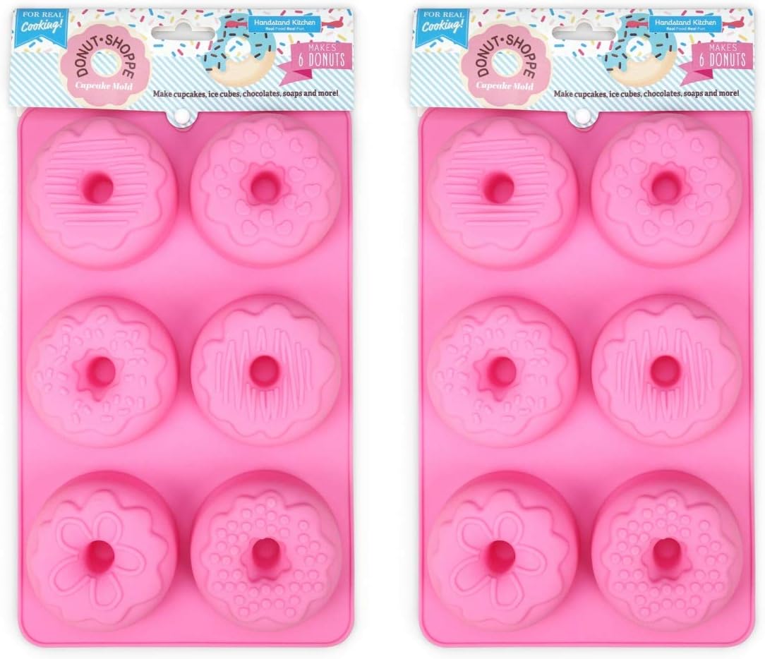 Handstand Kitchen Donut Shoppe Silicone Donut Shaped Cupcake Mold 2-Pack