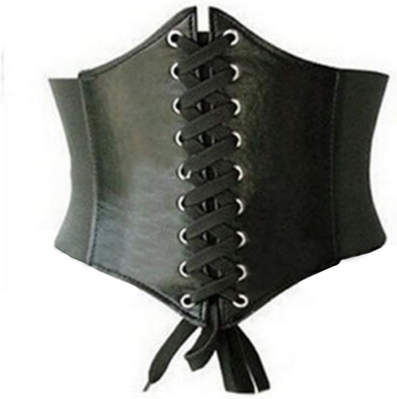 IDUZU Sexy Women PU Leather Body Shaper Lace Up Trainer Waist Cincher Corset Shapewear