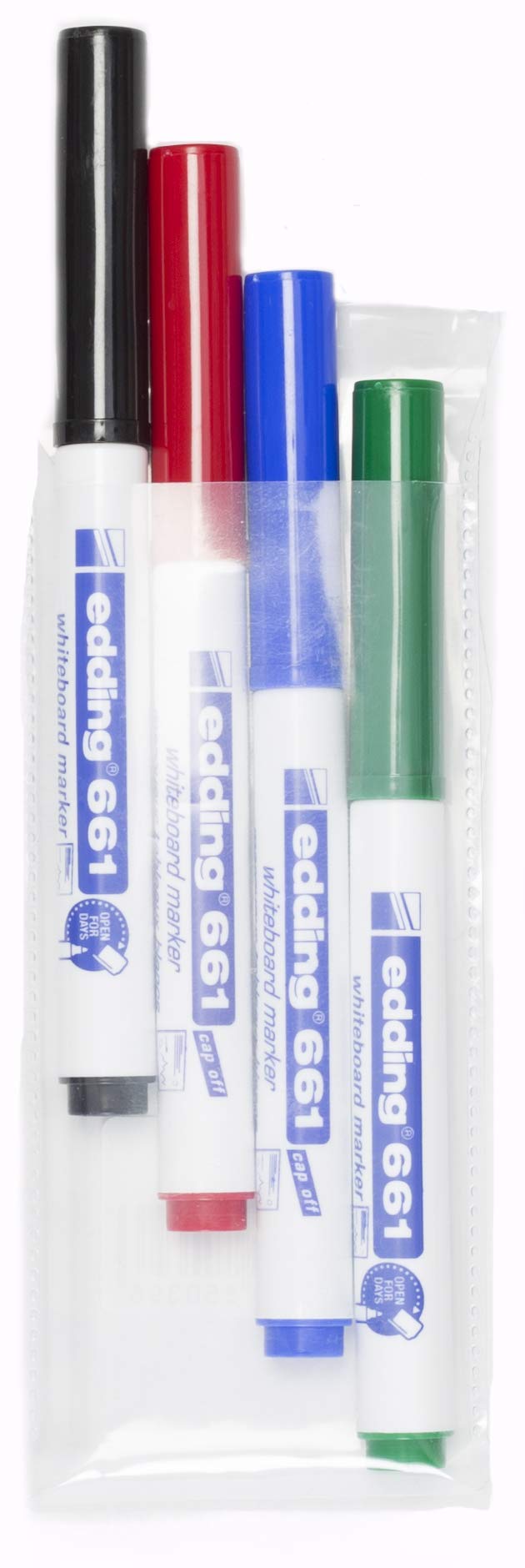 Edding e-661/4 S Set of 4 Bullet Tip Whiteboard Markers 1.5 to 2 mm Black/Red/Blue/Green