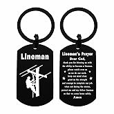 Viayen Lineman Gifts for Men Him Birthday Christmas Keychain - Gift for Lineman Valentines Father's Day Xmas Stuff