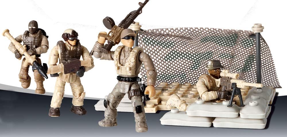Military Modbrix Modbrix Building Blocks US Army Camp with 4 Pieces US Army Marines ...