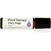 Plant Therapy Clary Sage Pre-Diluted Essential Oil Roll-On 10 mL (1/3 oz) 100% Pure, Natural Calming Aromatherapy for Sleep, Hair, Skin, and Women’s Health