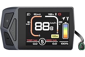 Varstrom CAN Protocol E-Bike EKD01 Display - 2.4" TFT Ebike Screen for BAFANG CAN Bus Mid Motor E-Bike Computer Panel with 5PIN Male Triangle Connector for Ebike Conversion Kit