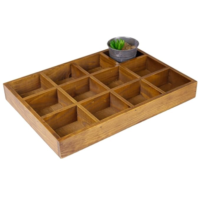 Jewelry Drawer Tray Yamix 12 Slot Wooden Drawer Dividers Storage