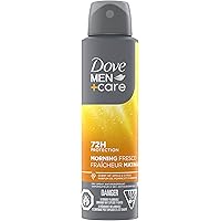Dove Men+Care Morning Fresco 72h Men's Dry Spray Antiperspirant Deodorant with Non-Irritant Formula, 1/4 Moisturizing Cream a