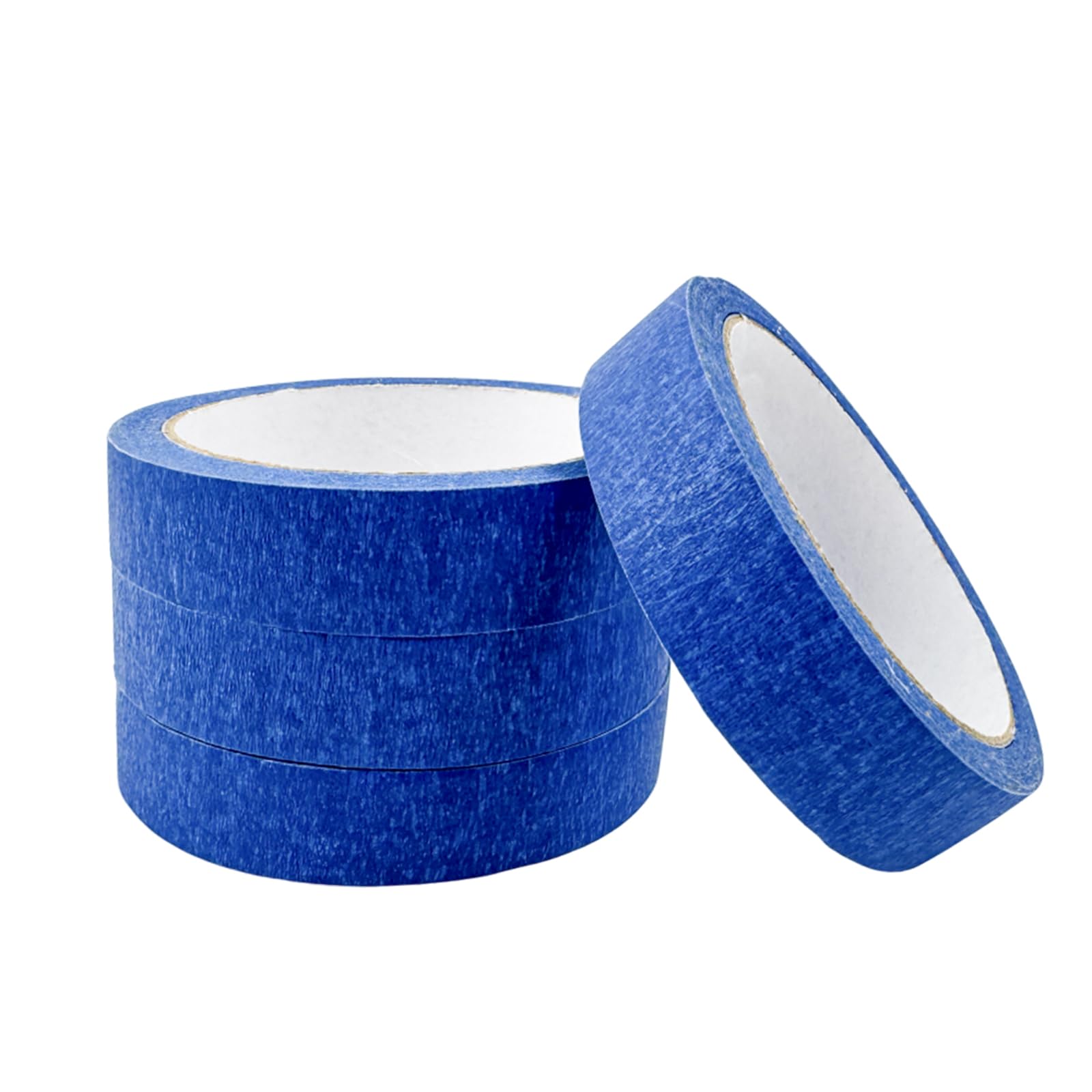 HXC 4 Rolls Low Tack Masking Tape, 20 mm x 20 m Painters Tape, Writable Tearable for Indoor Painting Stucco and Decorating (Blue)