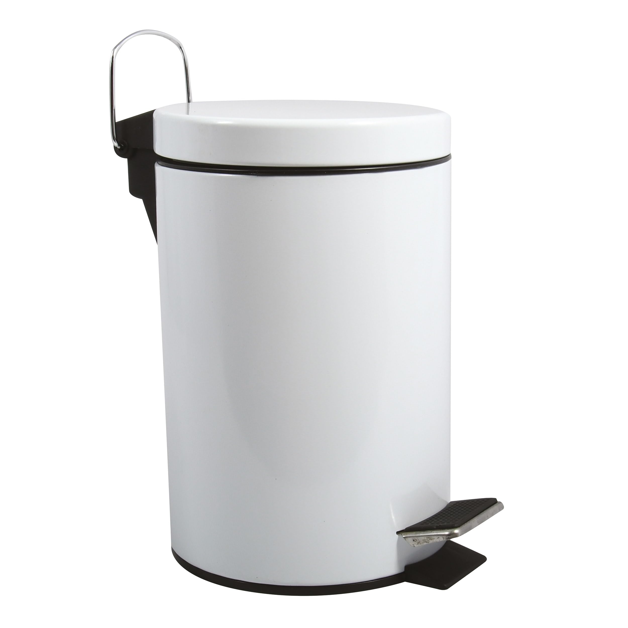 MSV 100022 Pedal Bin Stainless Steel - diameter 16.5 x 25 cm - White - 3 L