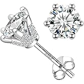 2CT Moissanite Earrings Studs for Women - 2CT Moissanite Earrings 925 Sterling Silver Piercing Hypoallergenic Jewelry Ear Stud