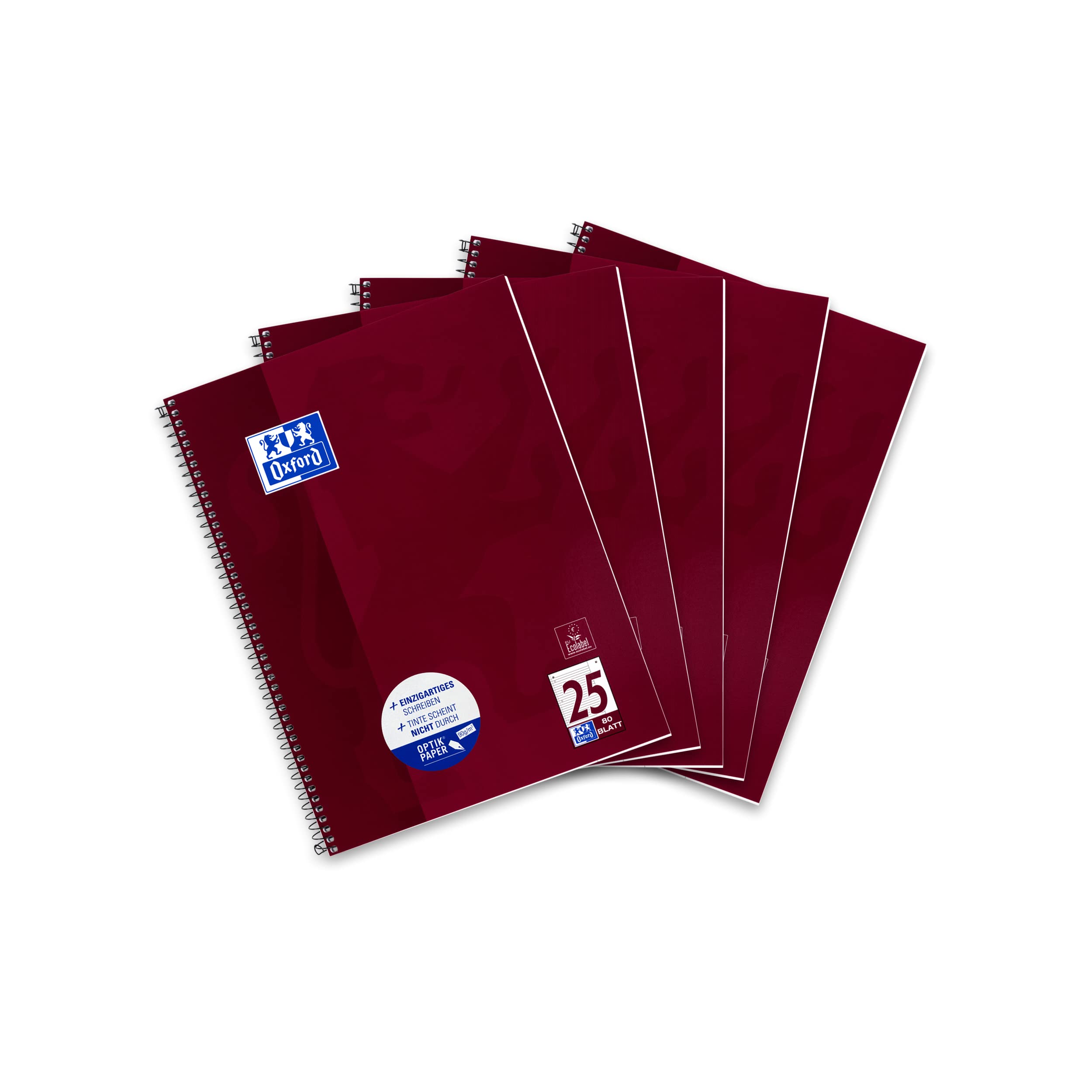 Oxford College Notepad A4 Ruled 80 Sheets Punched Purple Pack of 5