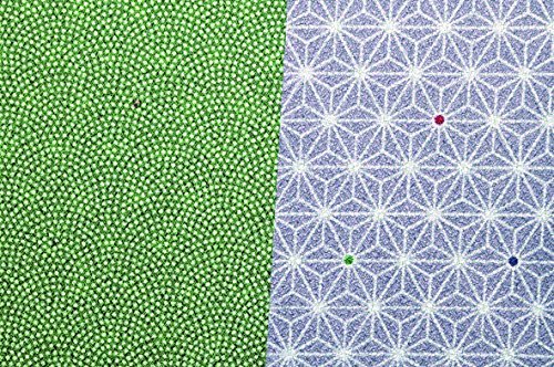 [L/29inc] FUROSHIKI- Traditional Wrapping Cloth (Komon X Flax Ornament: Moss Green/Purple) - Thumbnail 2