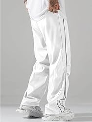 ABSECAI Mens Baggy Sweatpants Straight Wide Leg Y2k