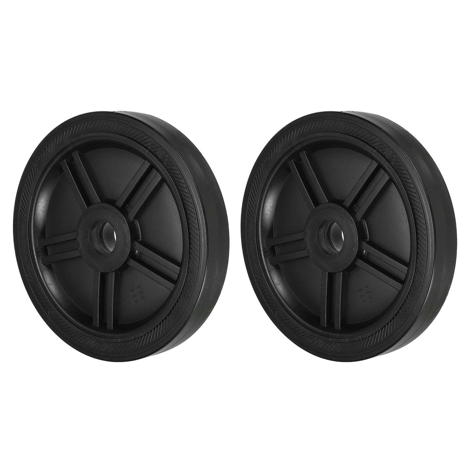 PATIKIL 7.5" Air Compressor Wheels, 2 Pcs Universal Air Compressor Wheel Replacement Parts with 1" Dia. Hole for Easy Mobility, Black