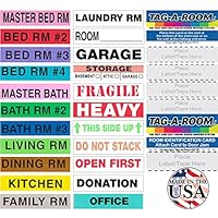 Tag-A-Room Color Coded Home Moving Box Labels, 1150 Count Moving Stickers, Moving Supplies