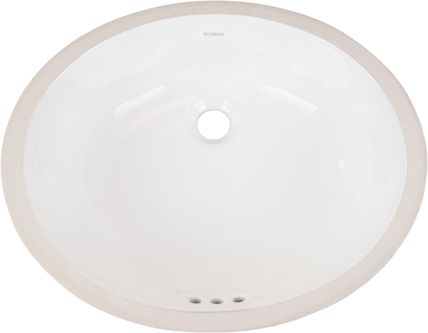 RONBOW Halo 20" Oval Undermount Ceramic Vessel Bathroom Vanity Sink For Lavatory in White 200513-WH