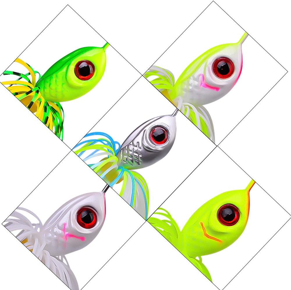 Spinnerbait Fishing Lure, Hard Metal Jig Spinner Baits Kits Swimbait for Bass Trout Pike Salmon Walleye Freshwater Saltwater 0.35oz : Sports & Outdoors