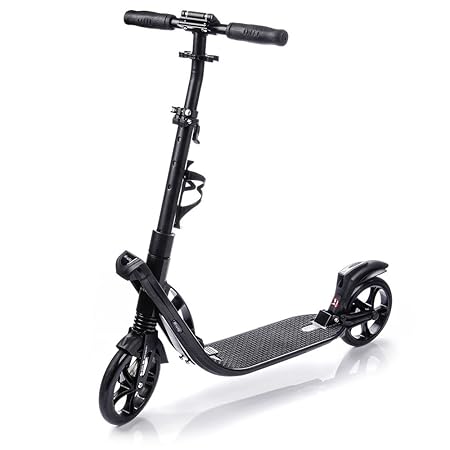 meteor® HI-Way Black 200 Scooter Kickscooter Tret-Roller Stunt Scooter klappbar Erwachsene Kinderroller Sehr langlebig -bis z