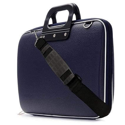 PACKNBUY Laptop Shoulder Bag Brief 16 inch Hard Shell Blue
