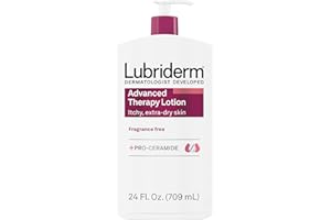 Lubriderm Advanced Therapy Fragrance Free Moisturizing Hand & Body Lotion + Pro-Ceramide with Vitamins E & Pro-Vitamin B5, Intense Hydration for Itchy, Extra Dry Skin, Non-Greasy, 24 fl. oz