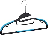 Amazon Basics Non-Slip Heavy Duty Plastic Hanger with Horizontal Bar Blue view 2