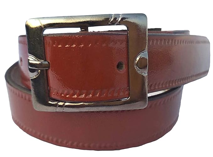 boys black leather belt
