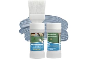 NEWALLENCE Wood Furniture Paint for Cabinets, Doors, Tables, Chairs and Dressers All In One Refinishing Matte Wood Paint Kit Water-Based No Need Prime No Varnish Easy to Use 12.7oz-2 Pack (Gray Blue)