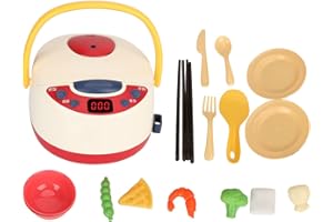 OUCRIY Smart Spray Rice Cooker for Kids Kitchen Cooking Play Set Simulation Cooking Toy with Music (Rice Cooker with Red Spra