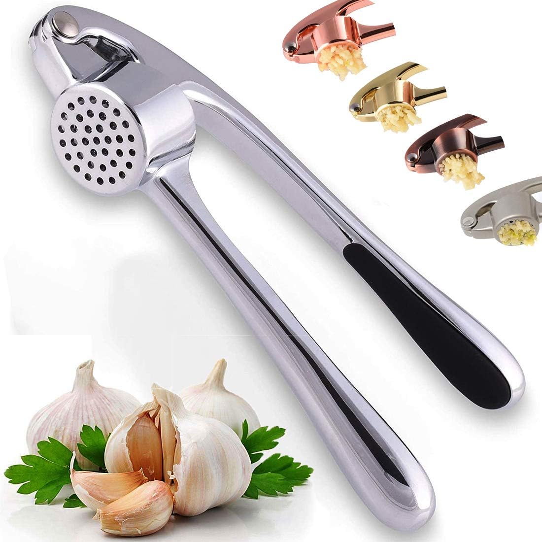 Garlic Press, Stainless Steel and Premium Zinc Alloy Garlic