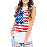 American Flag Tank Tops Women Patriotic Shirt 4th of July Top Stars Stripes Print Sleeveless T-Shirt USA Flag Tee Tops