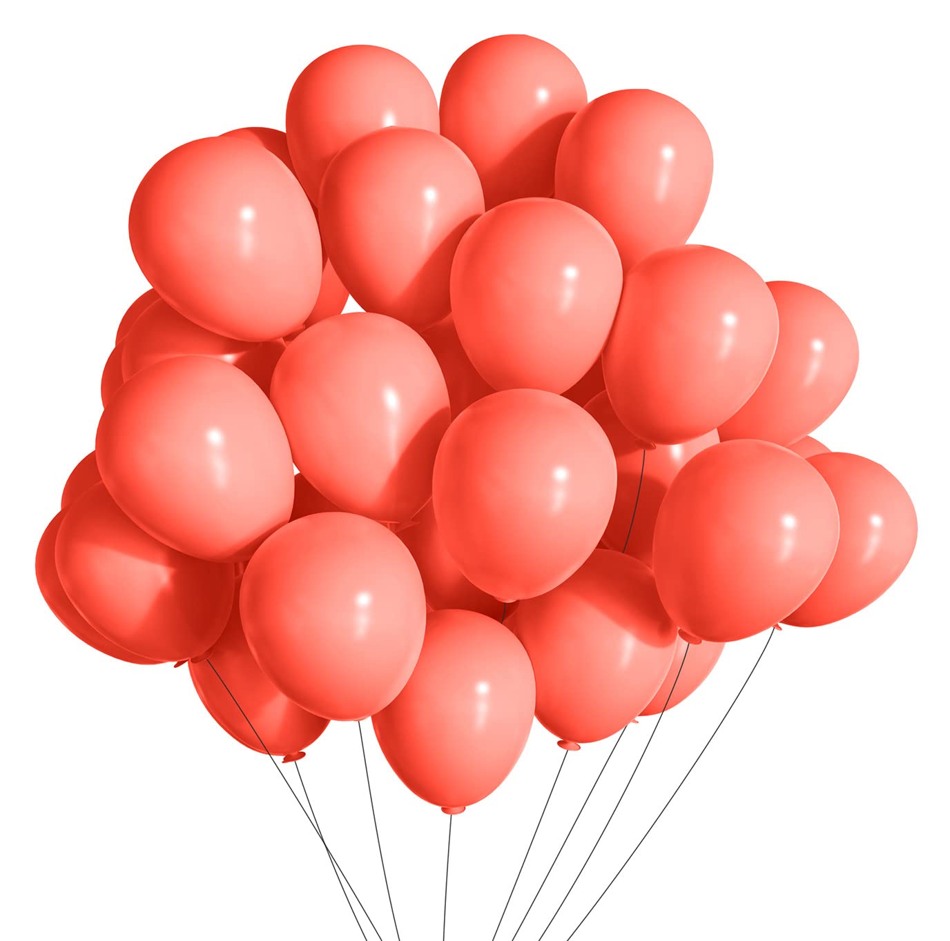 KALOR Coral Red Balloons,100 Pcs 5 Inch Mini Matte Latex Balloons for Balloon Garland Arch, Birthday Decoration, Wedding Party, Baby Shower Decorations