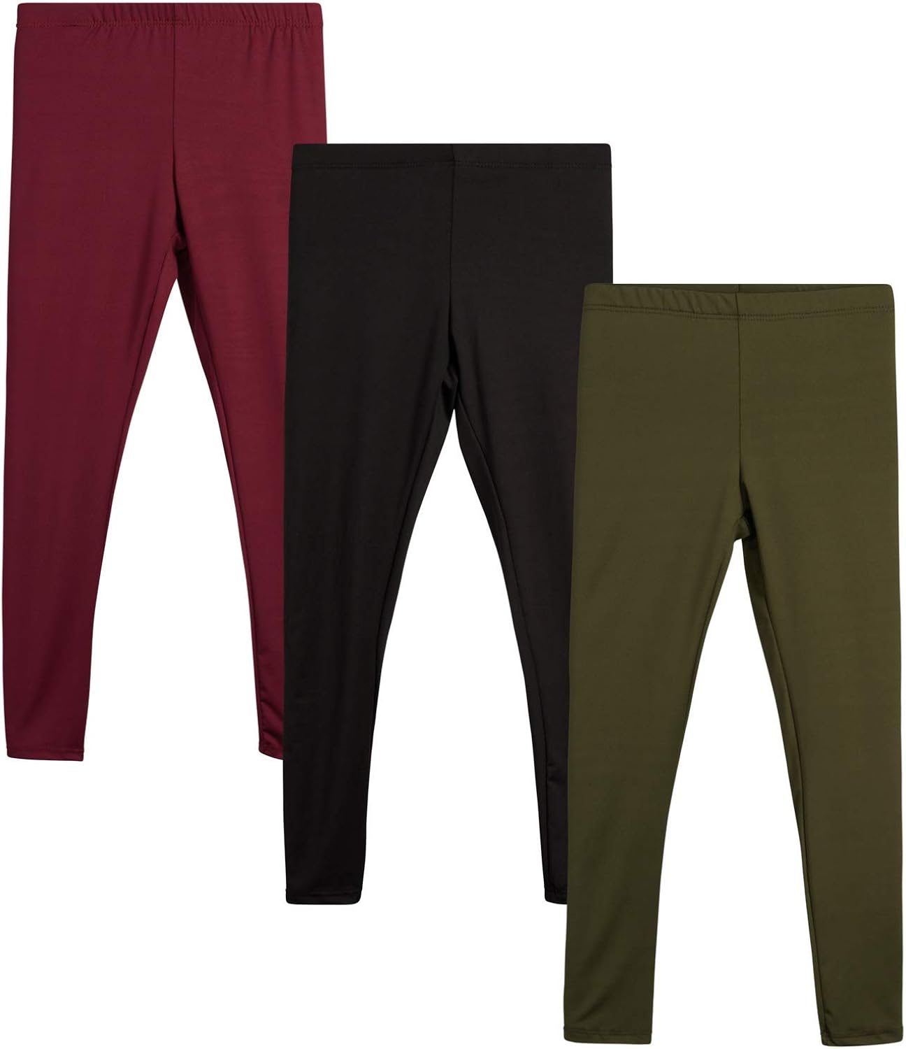 Sweet Hearts Girls’ Active Leggings – 3 Pack Performance Leggings: Clothing