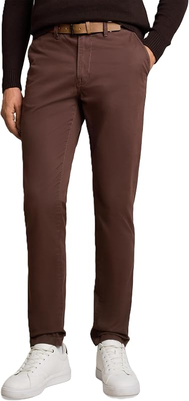 Herren Slim Chino Hose mit Gürtel