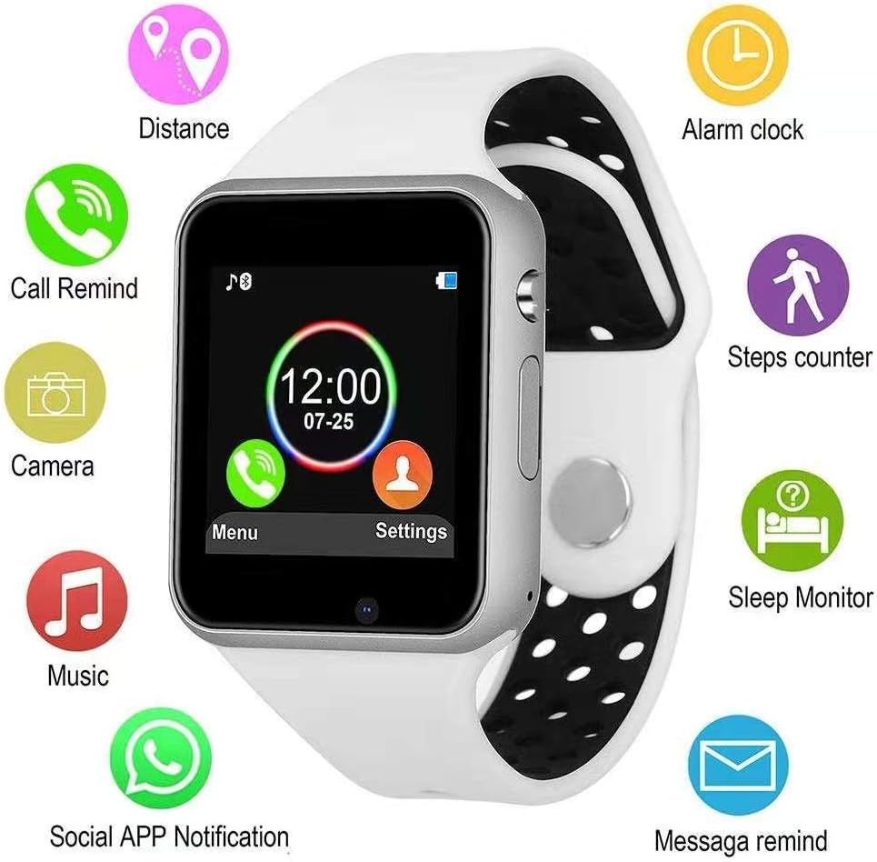 KKCITE Smart Watch,Smartwatch for Android Phones, Smart Watches Touchscreen with Camera Bluetooth Watch Phone with SIM Card Slot Watch Cell Phone Compatible Android Samsung i-OS Phone