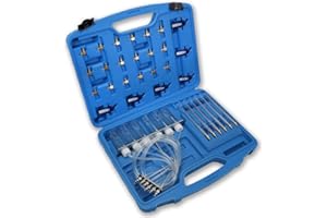 DKWOESHG Diesel Injector Flow Tester - 6 Cylinder Injector Flow Meter Adapters for Bosch, Siemens, Denso, Delphi - Measure Return Fuel Flow on Common Rail Injectors