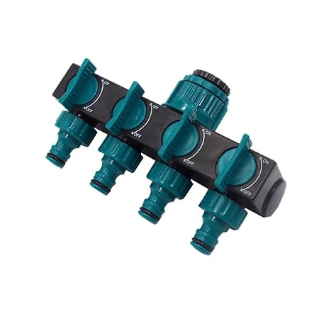 Garten 4 Bewässerung Rasen-Wartung im europäischen Stil Wasserhahn 1-in-4-out Ventil Splitter 4 Wege Splitter Outdoor Wasserh