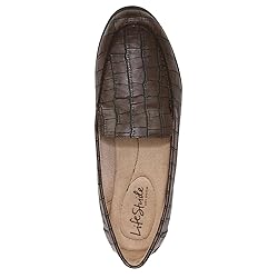 LifeStride Womens Margot Loafer, Brown Croc, 8 US