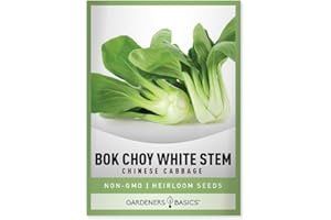 Gardeners Basics, Bok Choy Chinese Cabbage Seeds for Planting - (Pak Choi) Heirloom, Non-GMO Vegetable Variety- 1 Gram Seeds Great for Summer, Spring, Fall and Winter Gardens