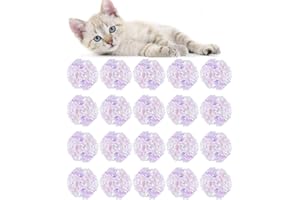 IDOMIK 20PCS Mylar Crinkle Balls for Cats, 2Inch Shiny Cat Ball Toys, Crackle Lightweight Safe Interactive Fun Play Toys, Soft Cat Toys Glitter Balls for Kittens and Adult Cats, Stress Buster